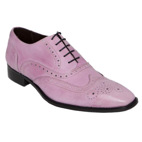 Duca Di Matiste 1516 Violet Genuine Italian Calfskin Leather Shoes With Toe Perforation.